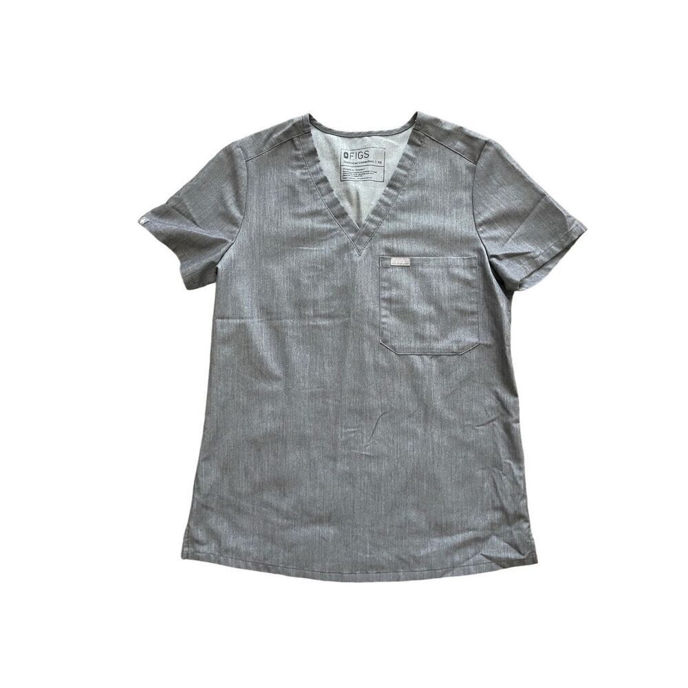Figs technical connection grey short sleeve tunic top xsmall